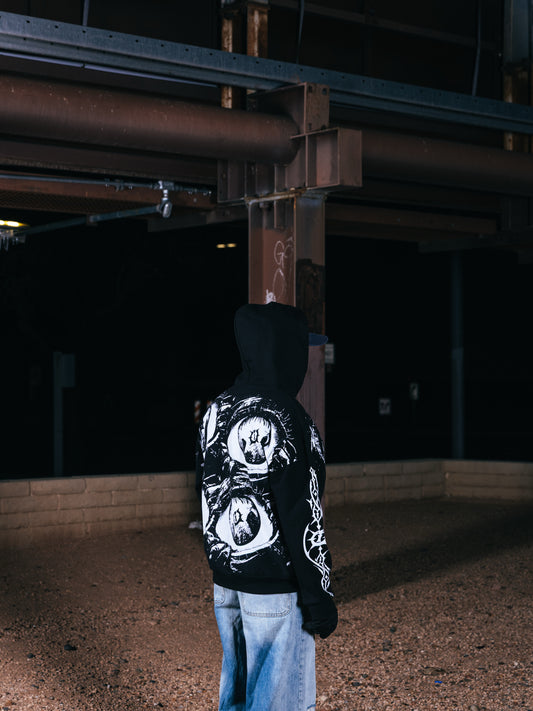 VIVID AOP ZIP UP (BLACK)